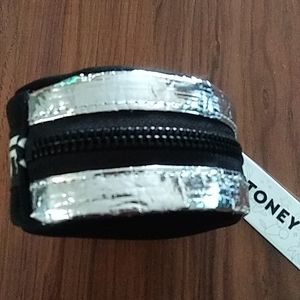 Stoney Clover Lane  Black Neoprene Minimalist Mini Circle Pouch with myl…